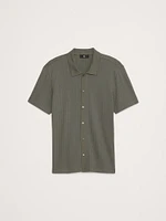 Ribbed Modal-Cotton Resort Shirt