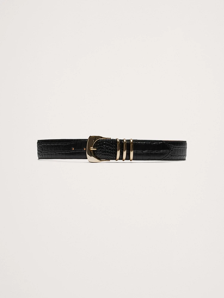 Fiori Embossed Leather Belt