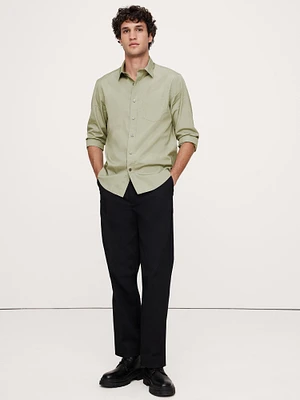 Standard-Fit Washed Cotton Poplin Shirt