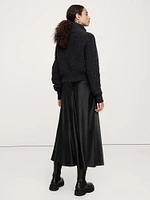 Bias-Cut Silk Long Midi Skirt