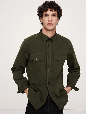 Cotton Twill Shirt Jacket