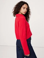 Cashmere Cropped Rugby Sweater Polo