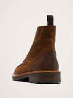 Lace-Up Italian Waxed Suede Boot