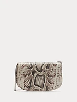 Snake-Print Italian Leather Crossbody Bag