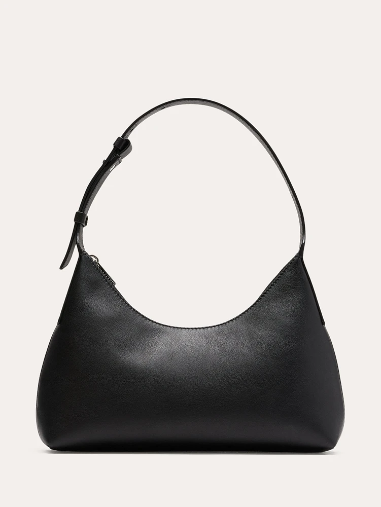 Leather Crescent Shoulder Bag