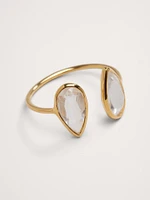 Teardrop Crystal Ring Aureus + Argent