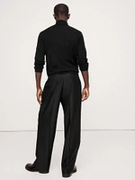 Signature Italian Hopsack Wide-Leg Pant