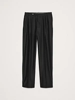 Signature Italian Hopsack Wide-Leg Pant