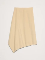 Splittable Wool-Blend Midi Skirt