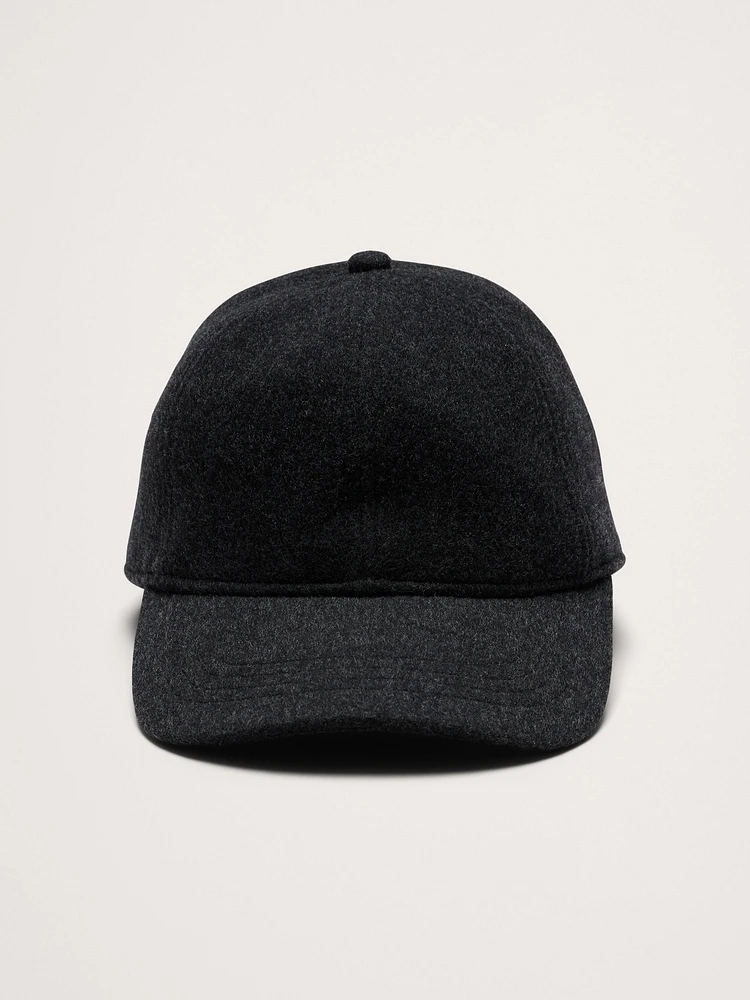 Melton Wool-Blend Baseball Cap by Crown