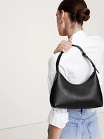 Leather Crescent Shoulder Bag