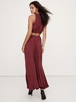 Crepe Knit Cut-Out Maxi Dress