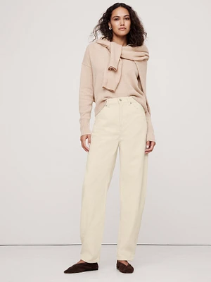 High-Rise Bow Corduroy Pant