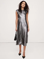 Bias-Cut Satin Midi Dress