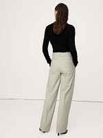 High-Rise Modern Straight Wool Pant