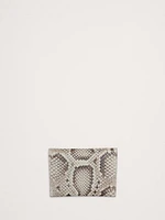 Snake-Print Leather Mini Envelope Pouch