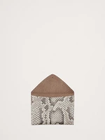 Snake-Print Leather Mini Envelope Pouch