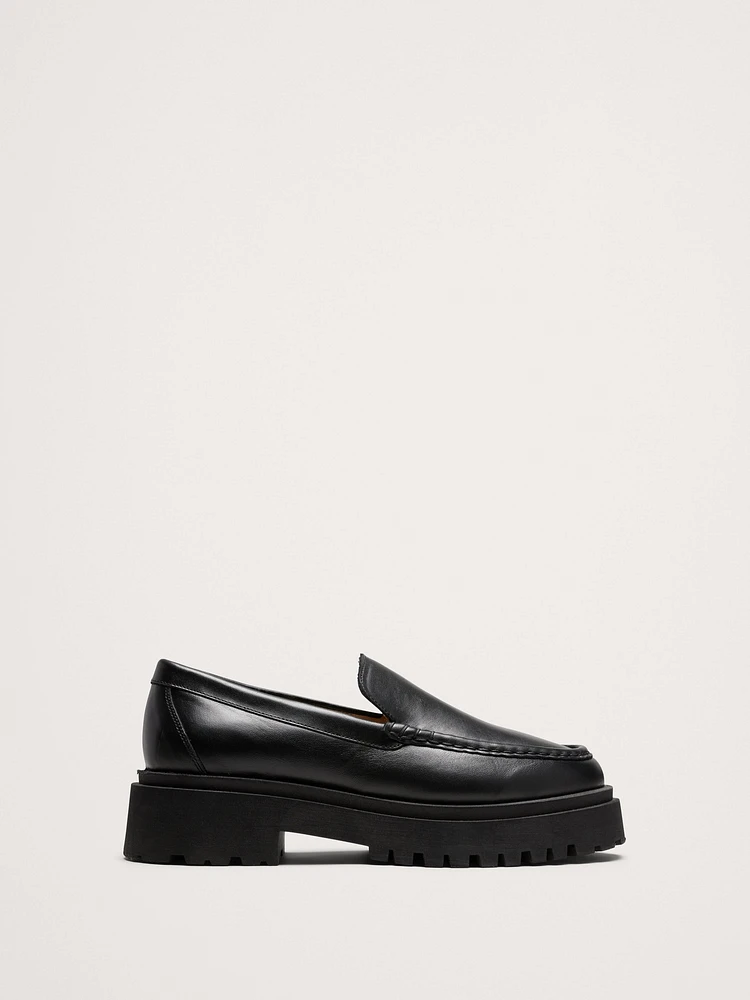 Italian Leather Lug-Sole Loafer