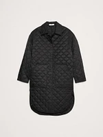 Water-Repellant Long Quilted Coat