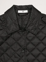 Water-Repellant Long Quilted Coat