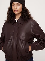 Leather Bomber Jacket