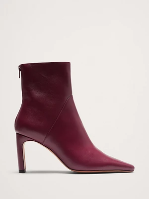 Italian Leather High-Heel Ankle Boot