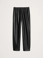 Mid-Rise Slim Vegan Leather Pull-On Pant