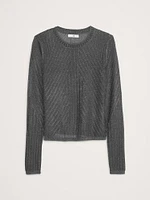 Metallic Ribbed Sweater Top