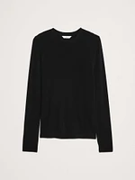 Luxe Wool-Blend Crew-Neck Top