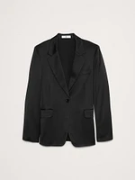 Slim Italian Satin Blazer