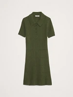 Ribbed Polo Sweater Dress