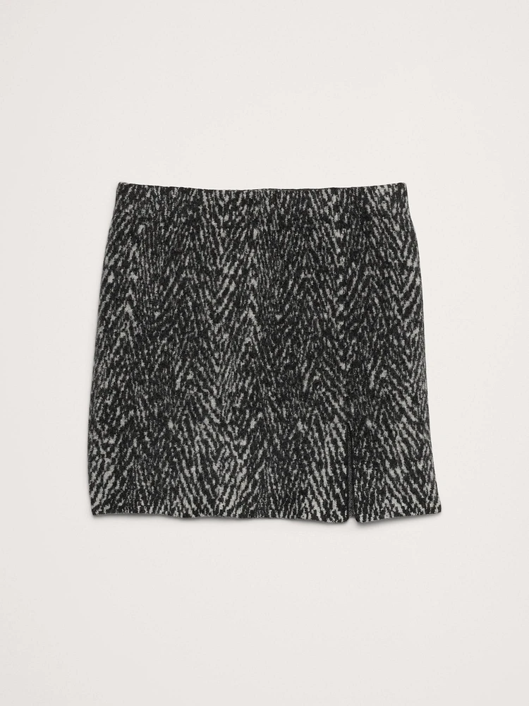 Merino Jacquard Sweater Mini Skirt
