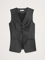 Lightweight Wool Flannel Long Vest