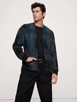 Brushed Plaid Cardigan