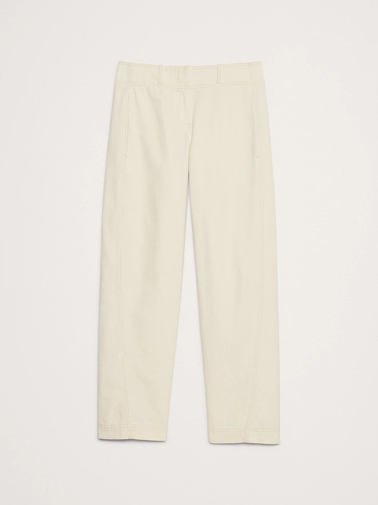 Mid-Rise Barrel-Leg Utility Pant