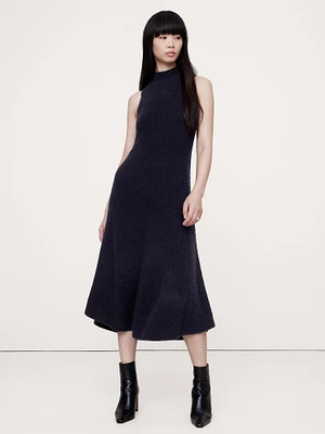 Merino-Blend Mock-Neck Midi Sweater Dress