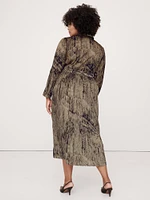 Oversized Snake-Print Midi Shirtdress