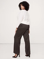 High-Rise Wide-Leg Italian Satin Pant