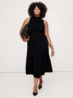 Merino-Blend Mock-Neck Midi Sweater Dress