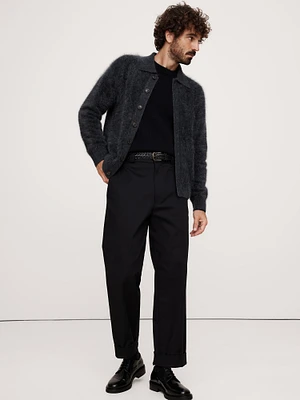 Brushed Cashmere Polo Cardigan