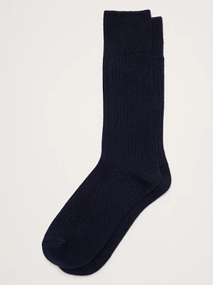 Ribbed Trouser Sock With Cashmere