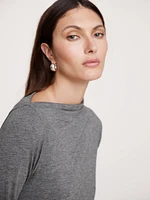 Luxe Wool-Blend Asymmetrical Top