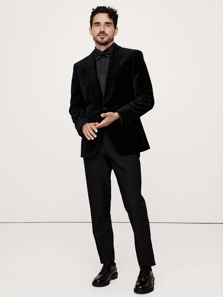 Slim-Fit Poplin Tuxedo Shirt with Cutaway Collar