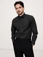 Slim-Fit Poplin Tuxedo Shirt with Cutaway Collar