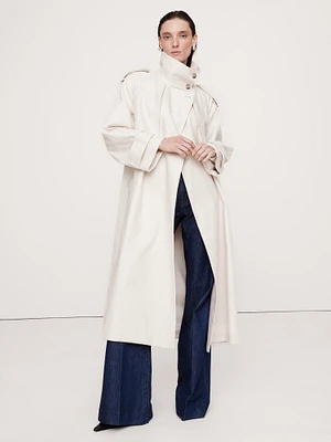 Oversized Italian Twill Trench Coat