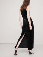 Stretch-Velvet Maxi Dress