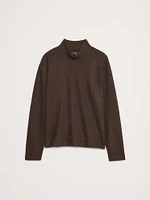 Brushed Mock-Neck Sweatshirt With Wool