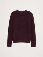 Ribbed Bouclé Crew-Neck Sweater