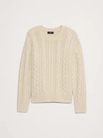 Italian Merino-Blend Cable-Knit Sweater