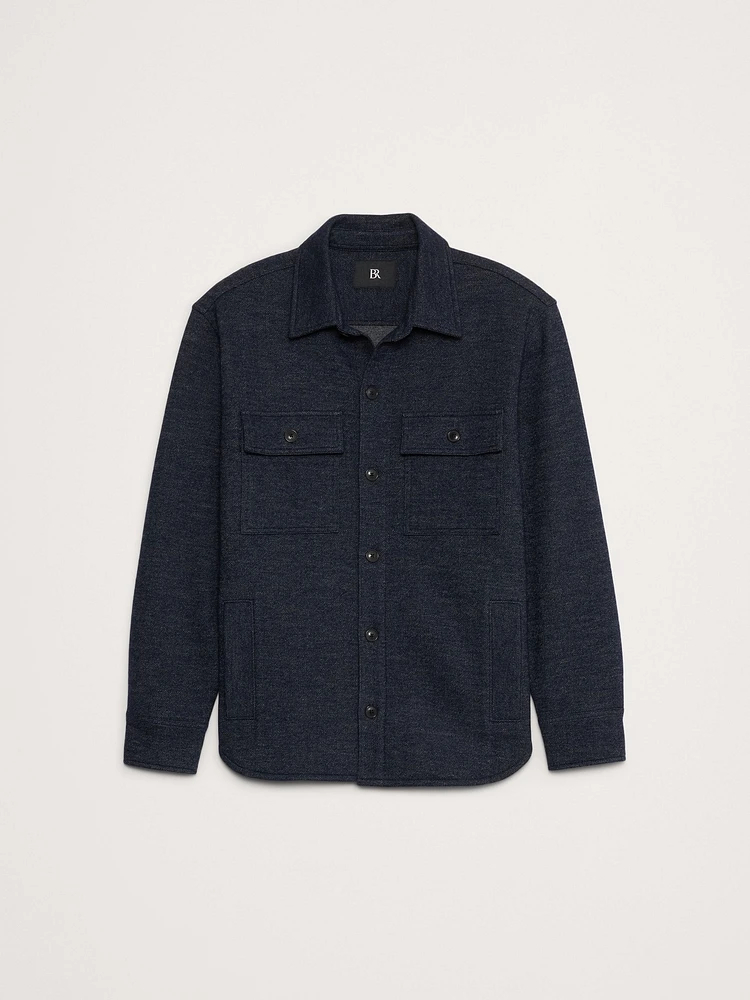 Standard-Fit Herringbone Jacquard Shirt Jacket